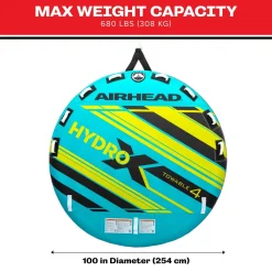 Airhead Hydro-X 4 | 1-4 Rider Towable Tube for Boating *Walmart Exclusive*