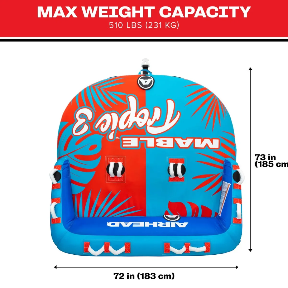 Airhead Mable® Tropic 3 | 1-3 Rider Towable Tube for Boating *Walmart Exclusive*
