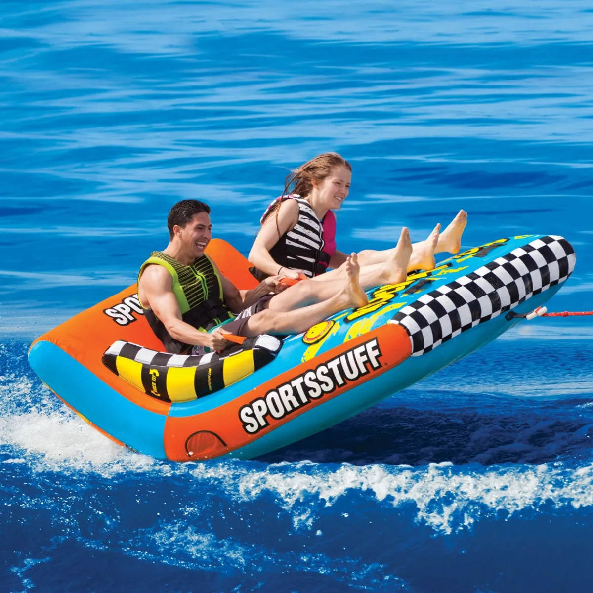 Airhead Rock 'N' Tow 2 | 1-2 Rider Towable Tube for Boating with Rope