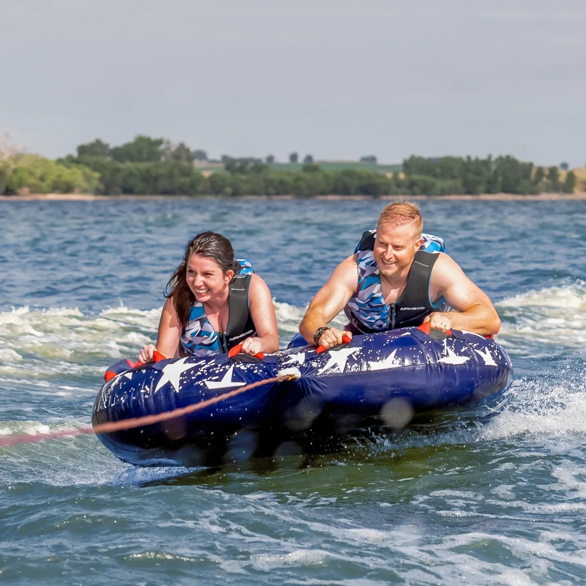 Airhead Stars & Stripes 2 | 1-2 Rider Towable Tube for Boating