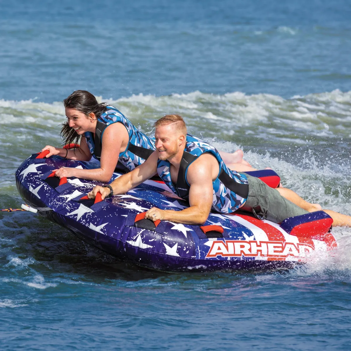 Airhead Stars & Stripes 2 | 1-2 Rider Towable Tube for Boating
