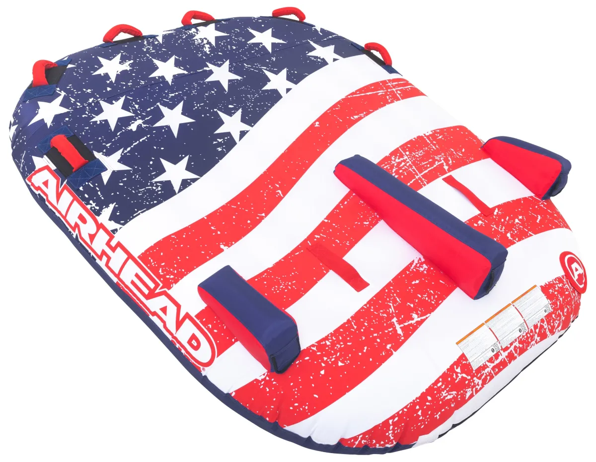 Airhead Stars & Stripes 2 | 1-2 Rider Towable Tube for Boating
